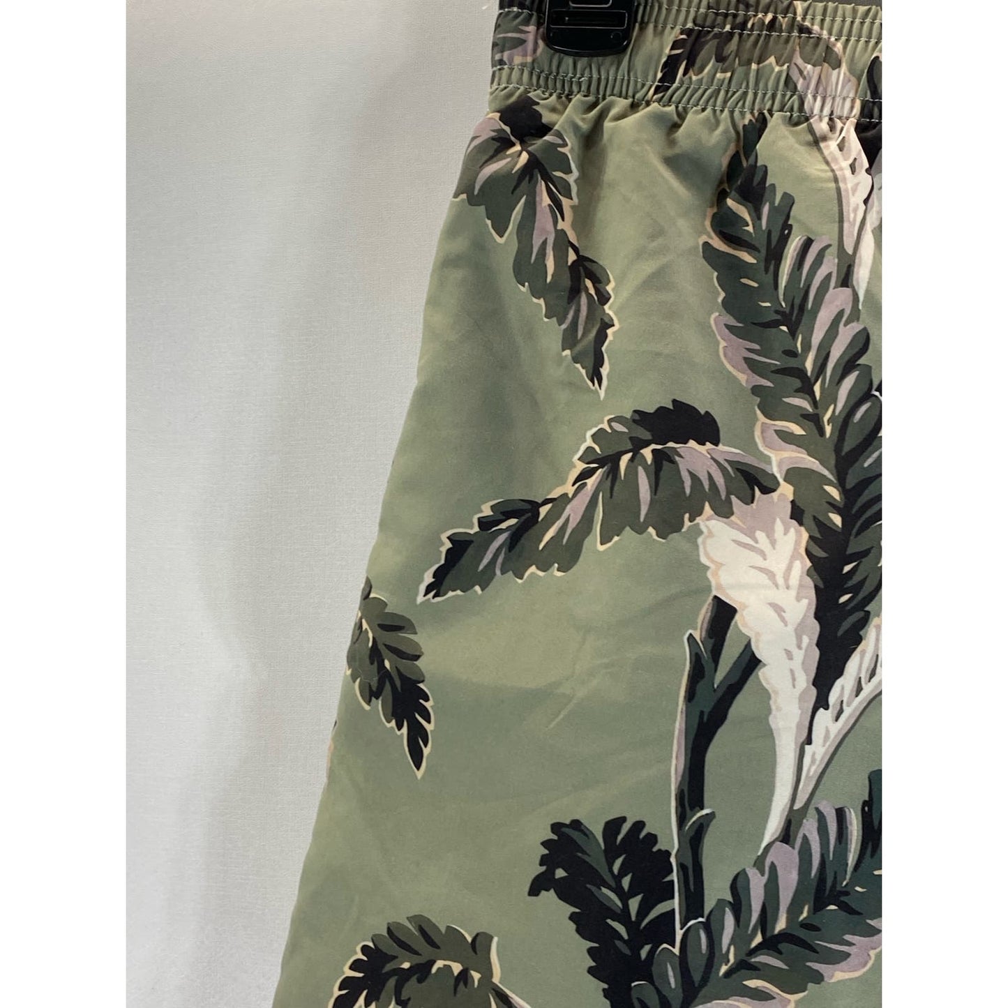 REISS Men's Green Palm Tree Print Drawstring Pull-On Swim Shorts SZ XL