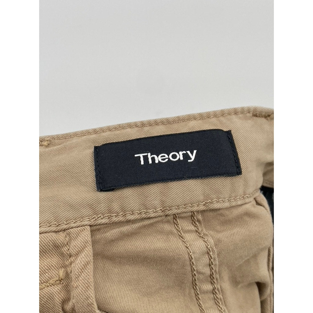 THEORY Men's Tan Brewer Patton Regular-Fit Chino Shorts SZ 34