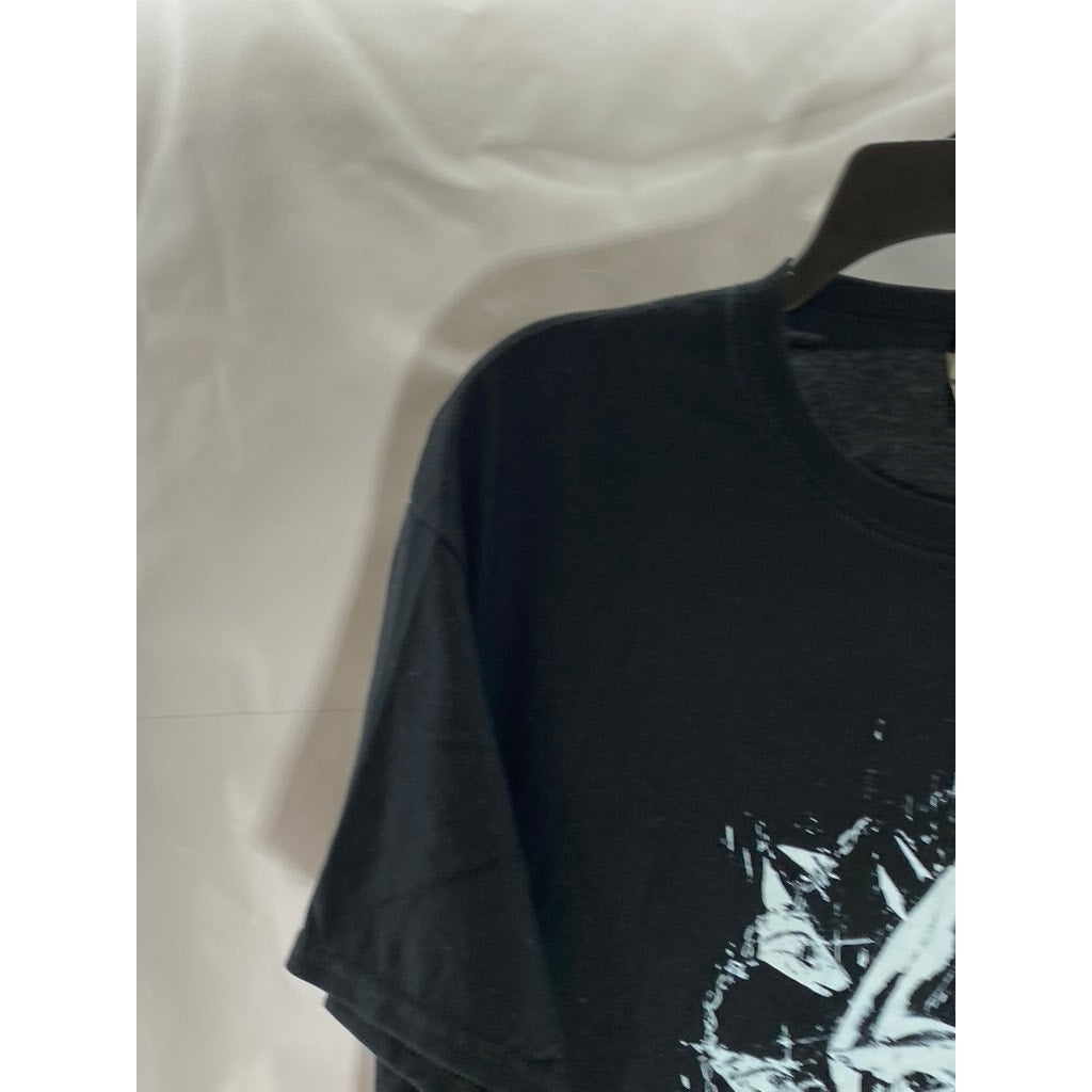 MEISHI SMILE Men's Black Psychic Contagion Crewneck Graphic T-Shirt SZ L