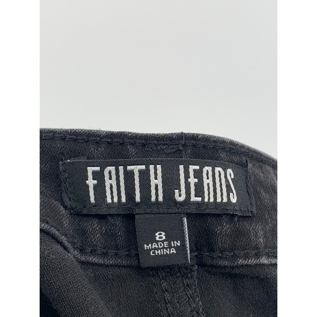 FAITH JEANS Women's Black Denim Bermuda Shorts SZ 8