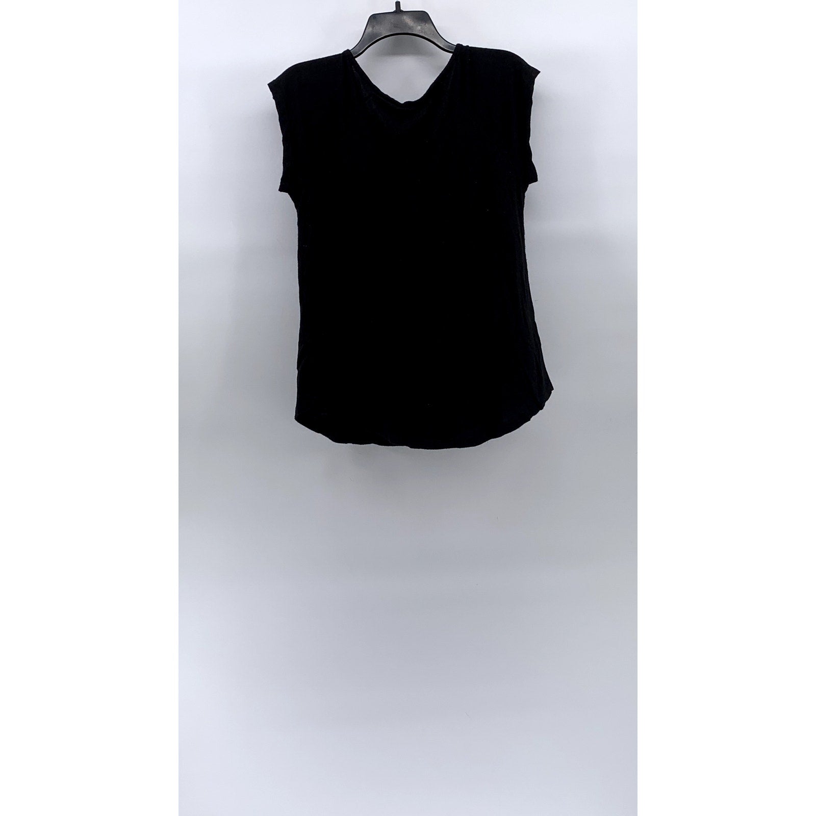 DEX Women’s Black Lace-Up Crewneck Short Sleeve Top SZ S