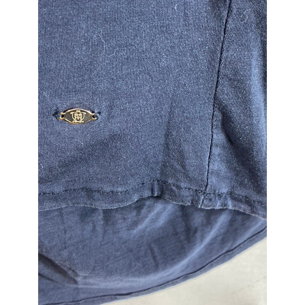 MASSIMO DUTTI Women's Solid Blue Long Sleeve Shirt SZ M