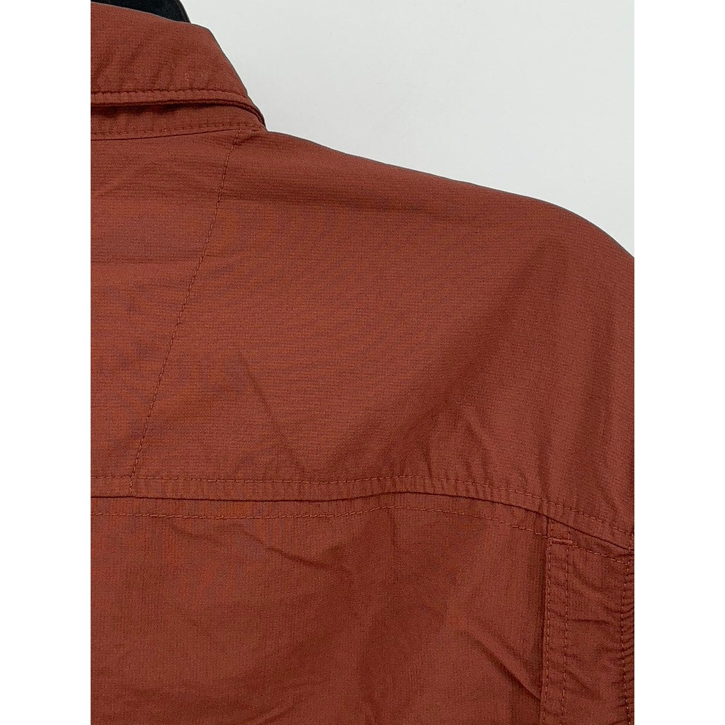 COLUMBIA Men's Terracotta Button-Up Omni-Shade Long Sleeve Shirt SZ M