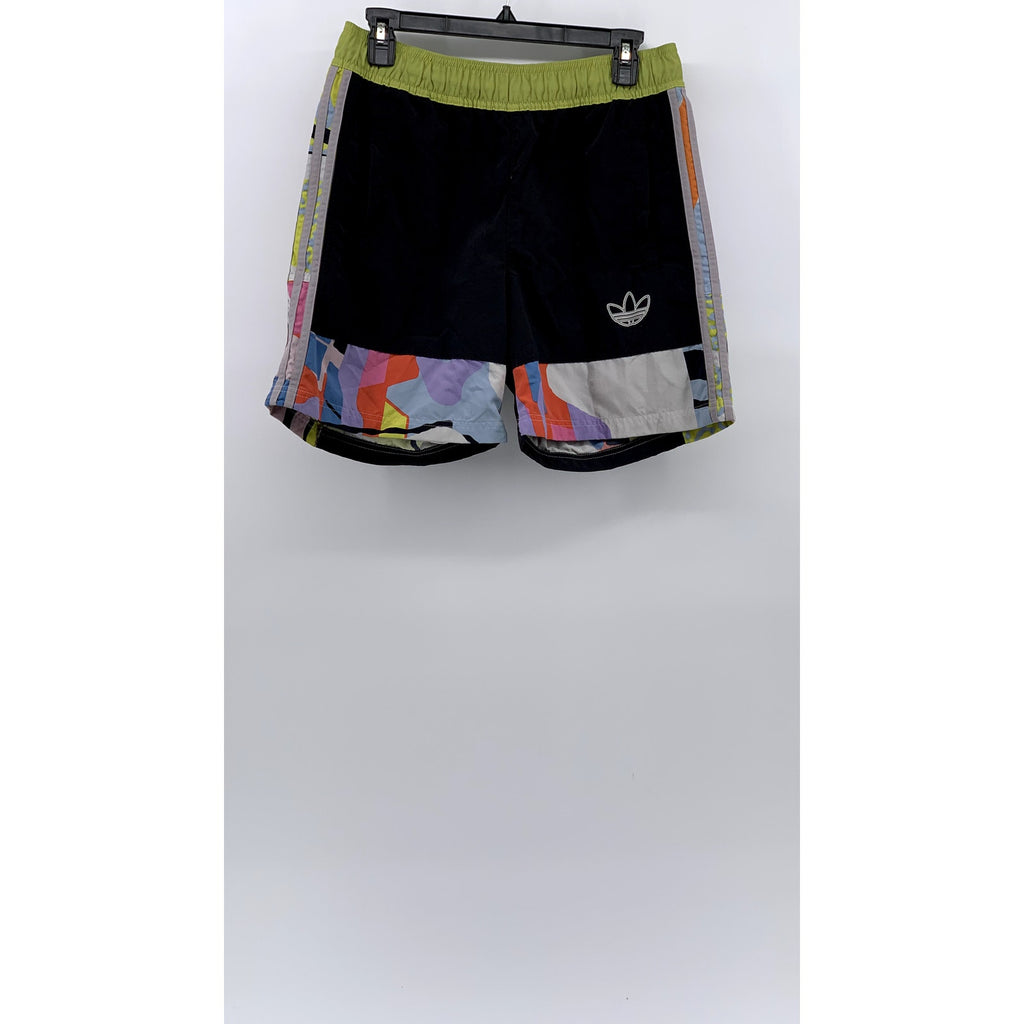 ADIDAS Unisex Adult Black-Multi Love Unites Printed Pull-On Woven Shorts SZ S