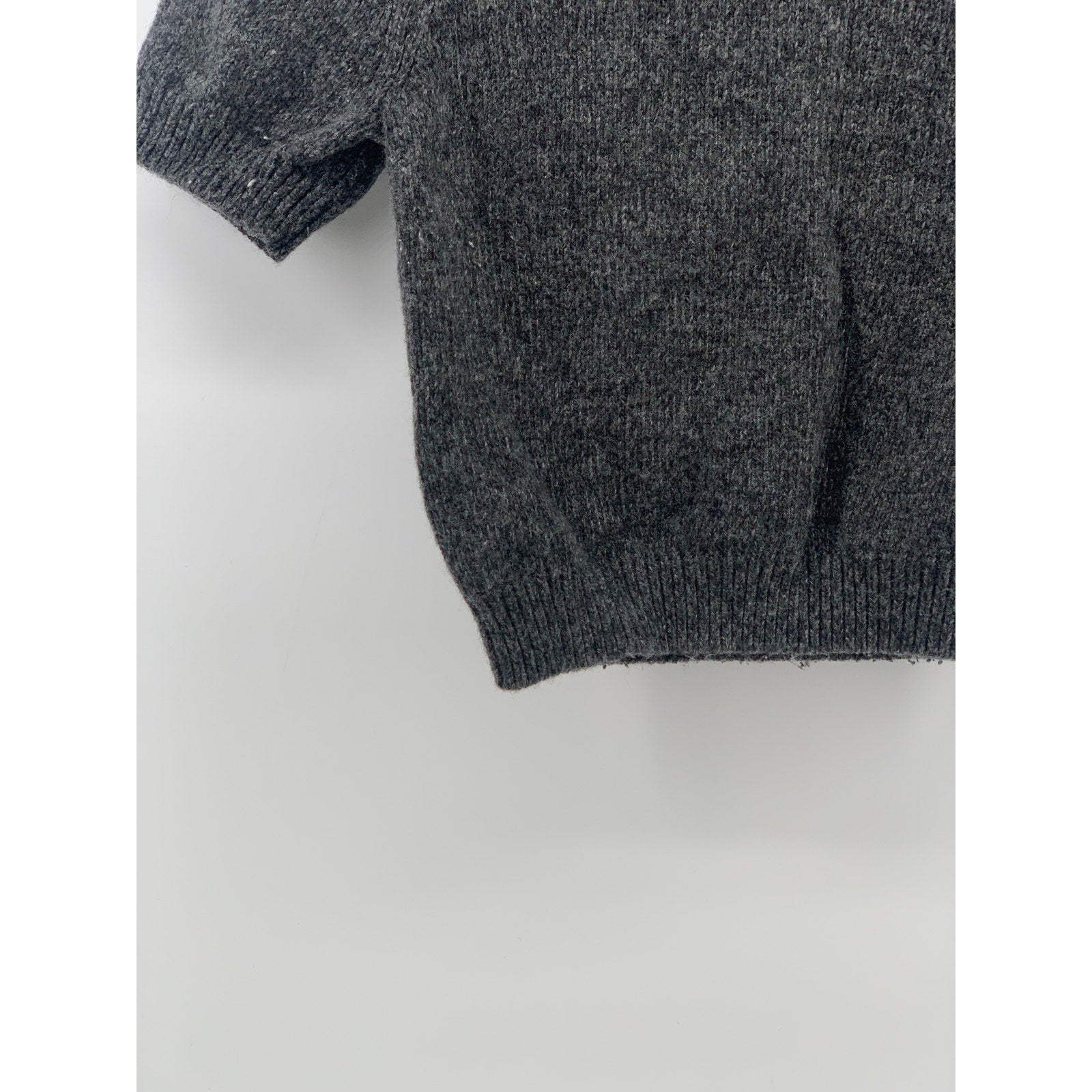ZARA Women's Heather Gray Knit Crewneck Short Sleeve Cropped Sweater Top SZ S