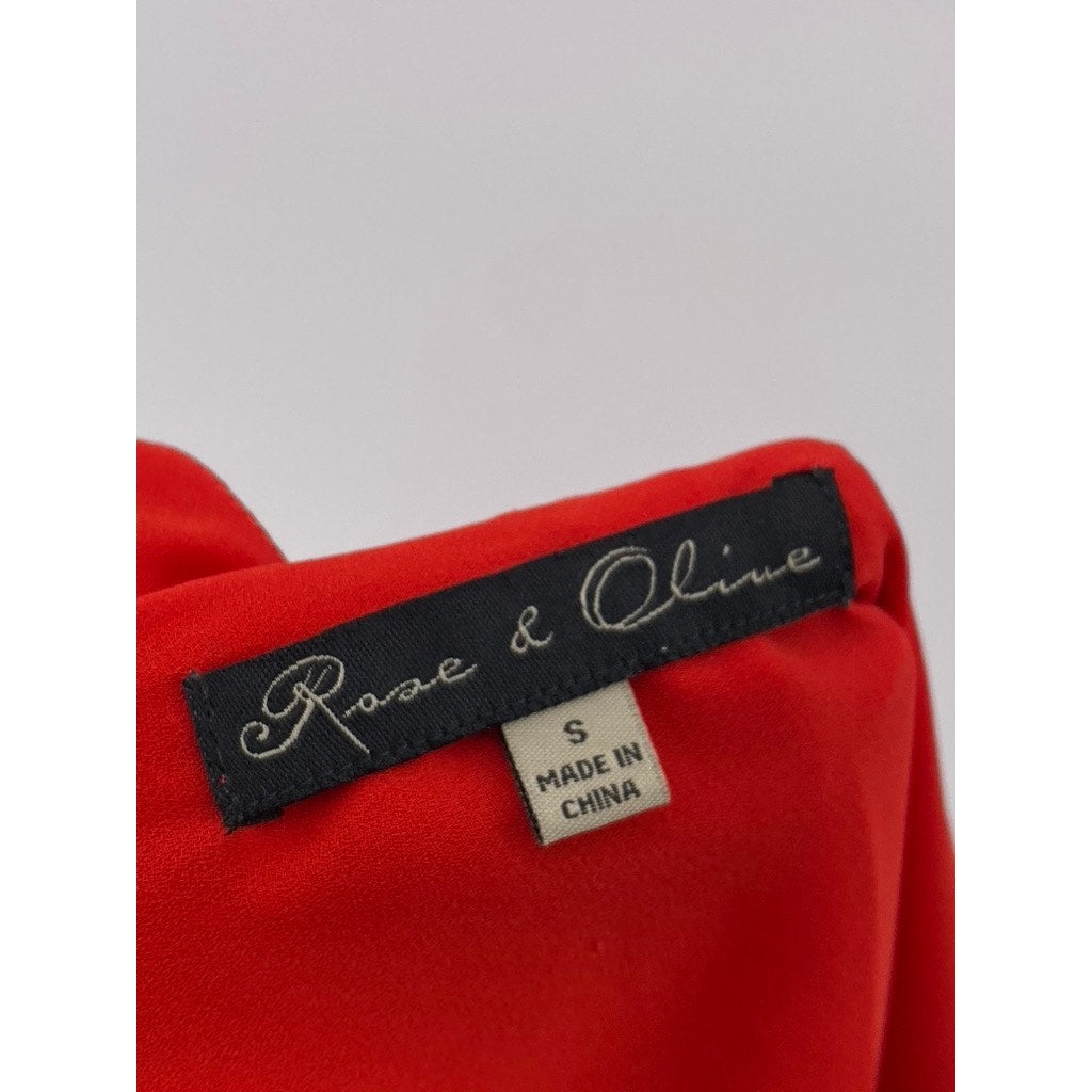ROSE & OLIVE Women's Red Scoop-Neck Sleeveless Hi-Low Tank Top SZ S