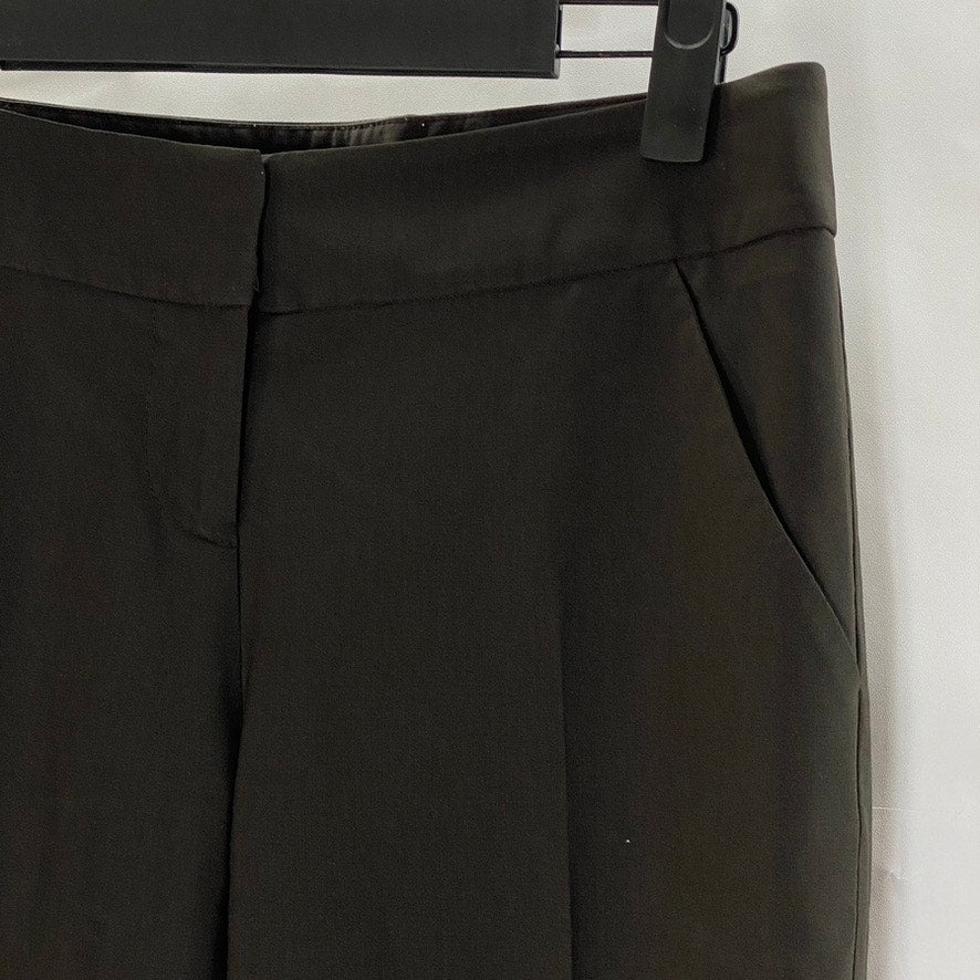 BEBE Women's Dark Brown Wool-Spandex Straight-Leg Dress Pant SZ 0