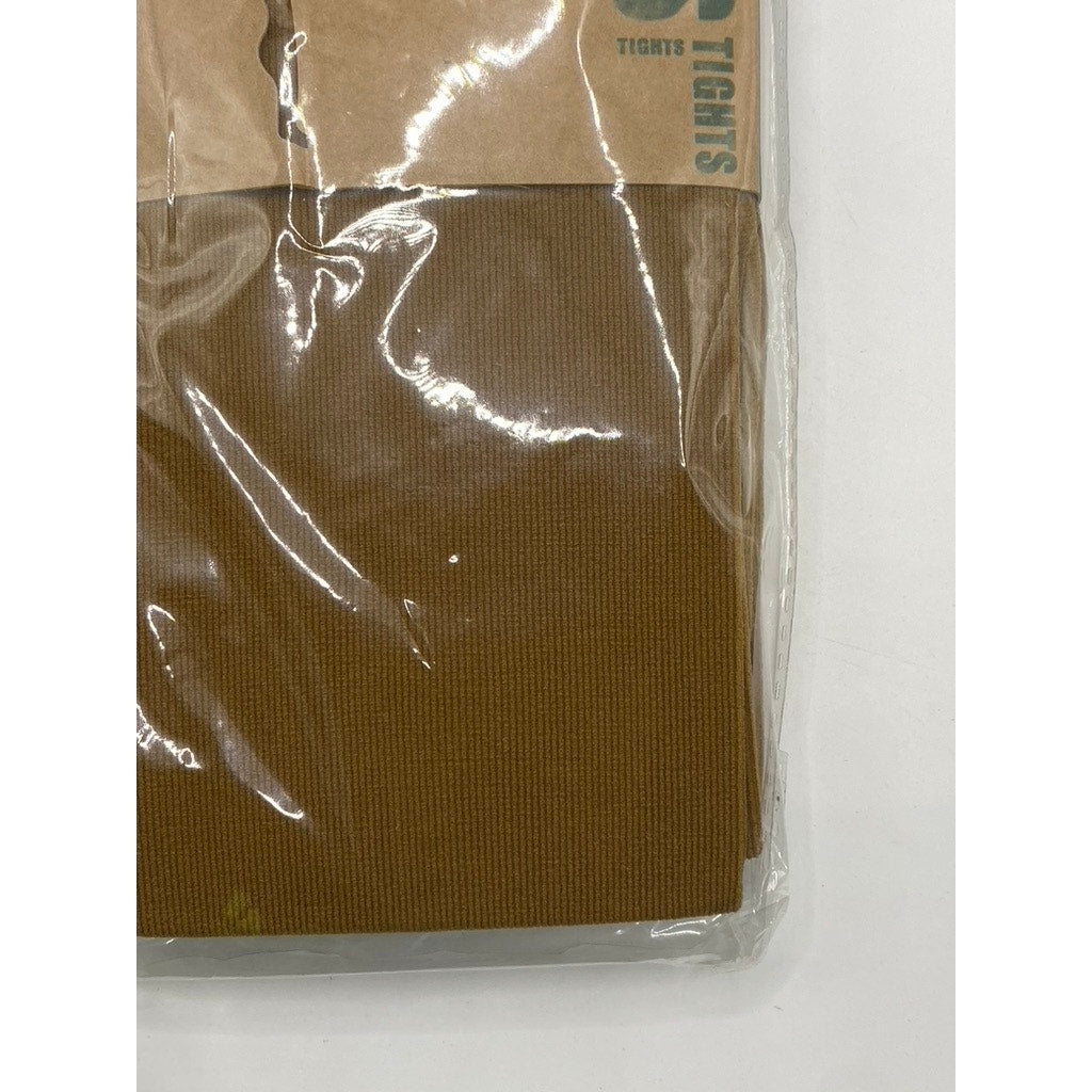 LOOK FOOTWEAR Women's Brown Solid Ribbed Pull-On Tights SZ OS