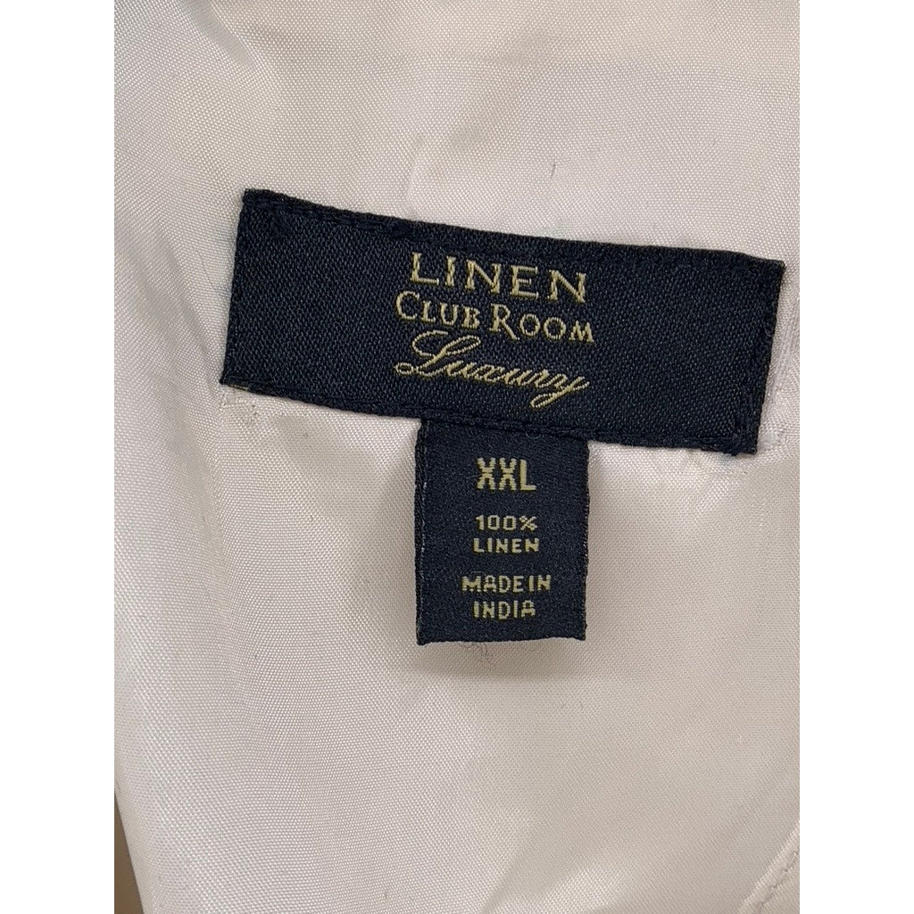 CLUB ROOM Men's Beige Linen Two Button Blazer SZ 2XL