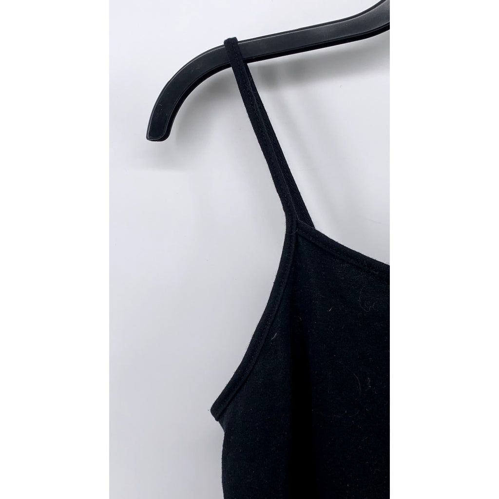 WILD FABLE Women's Black Solid Scoop-Neck Spaghetti Strap Cropped Tank Top SZ S