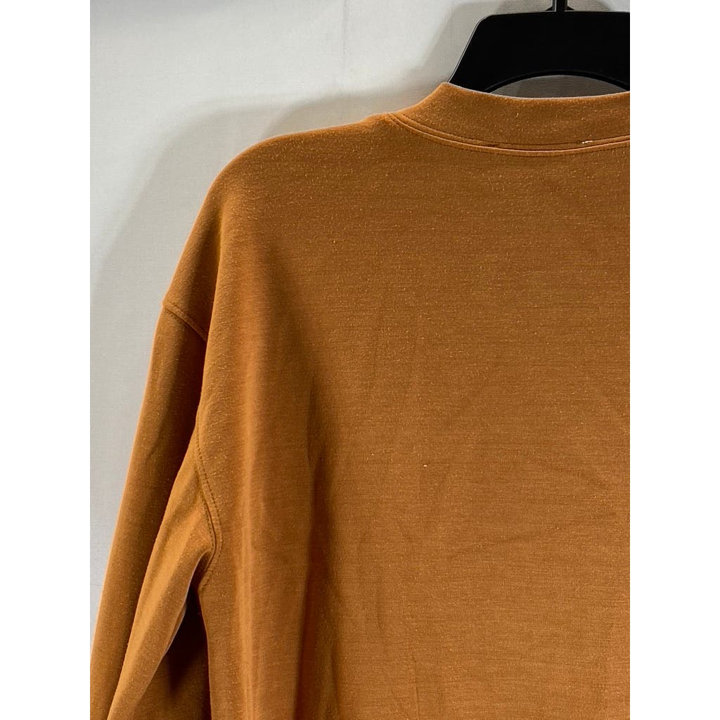 M  MAGASCHONI Women's Rust Crewneck Elastic Long Sleeve Pullover Sweatshirt SZ S