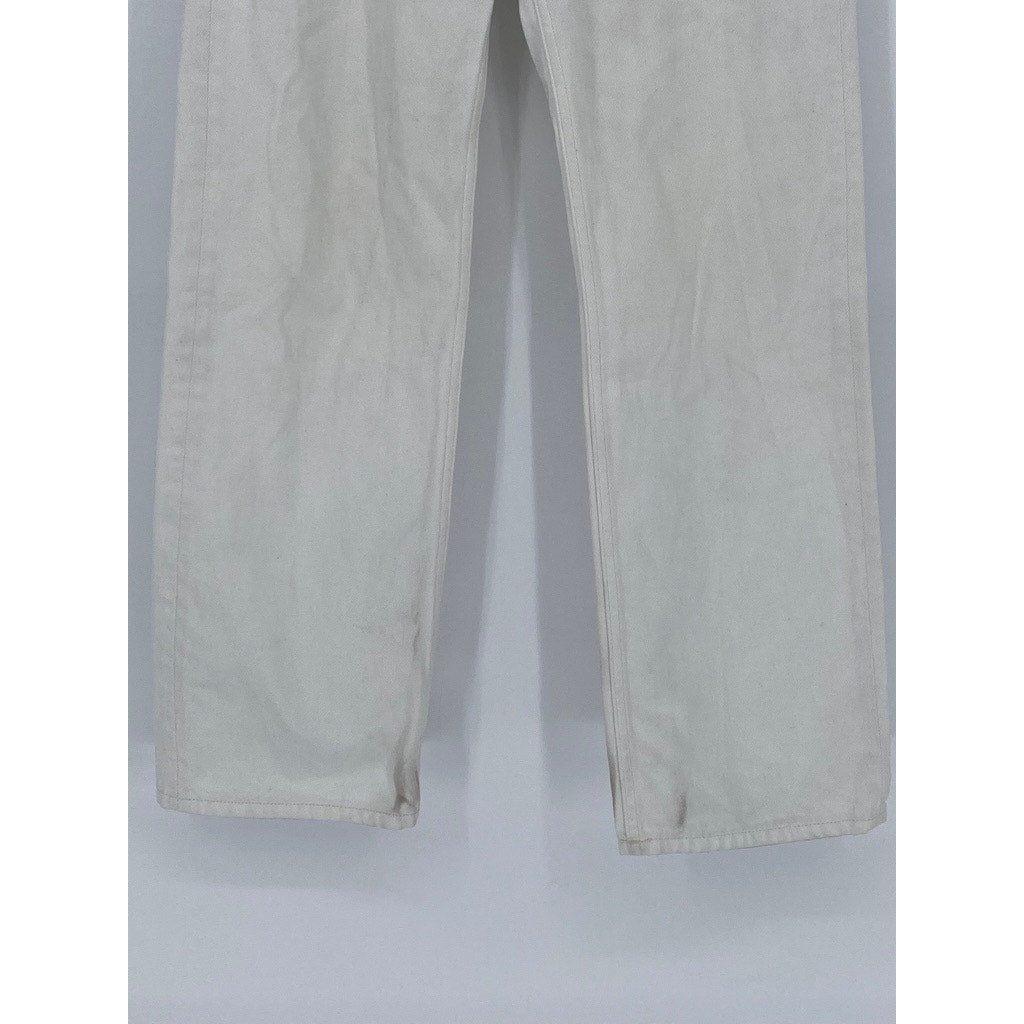 COS Women’s White Loose Fit Straight-Leg Denim High-Rise Jeans SZ 26