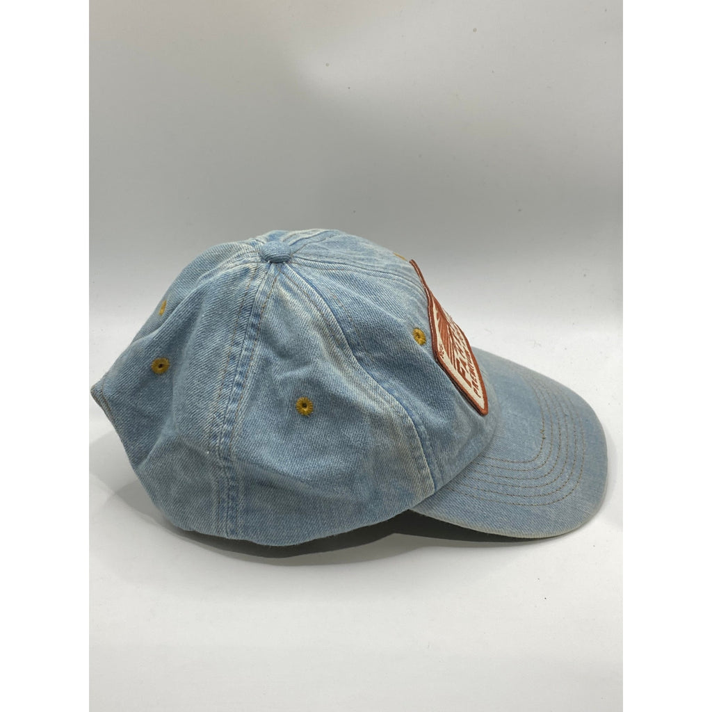FAHERTY BRAND Men's Light Blue Denim Mountain Patch Baseball Hat SZ OS