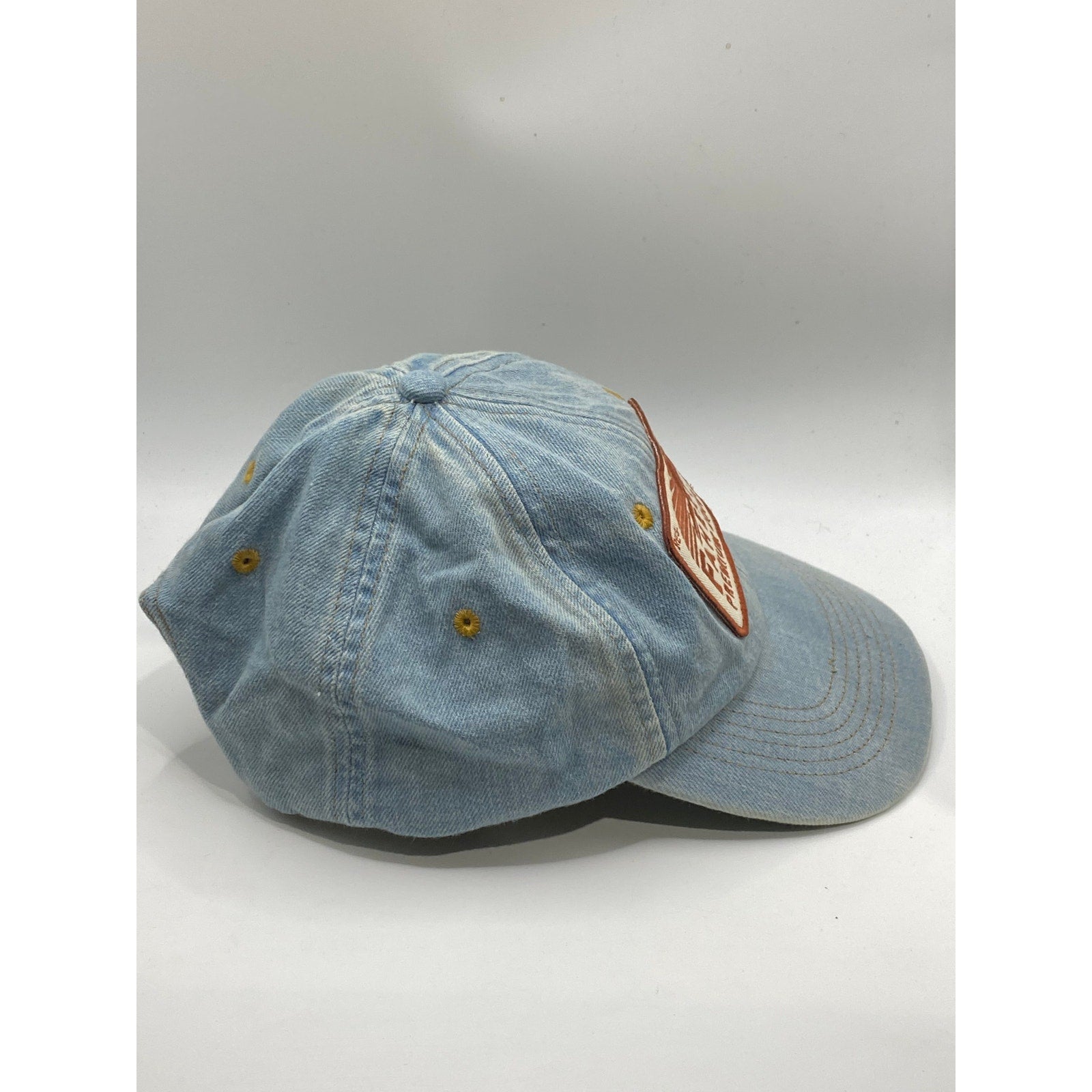 FAHERTY BRAND Men's Light Blue Denim Mountain Patch Baseball Hat SZ OS
