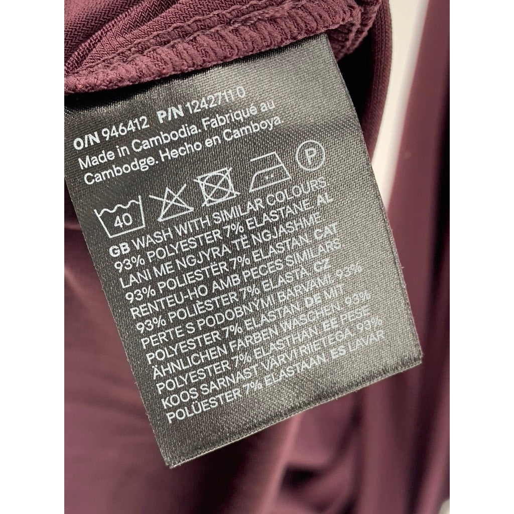 DIIVDED By H&M Women's Wine Ruched Mock-Neck Sleeveless Bodycon Maxi Dress SZ M