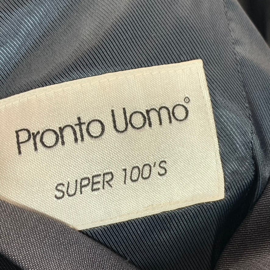 PRONTO UOMO Men's Black Super 100's Wool Two Button Blazer SZ 35 Short