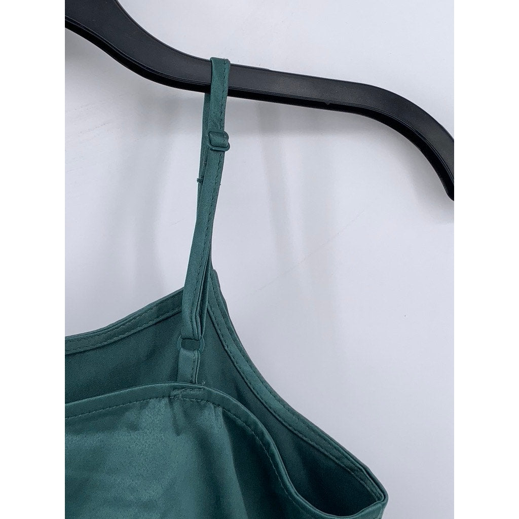 ART CLASS Girls' Dark Green Satin Tank Top SZ M(8)
