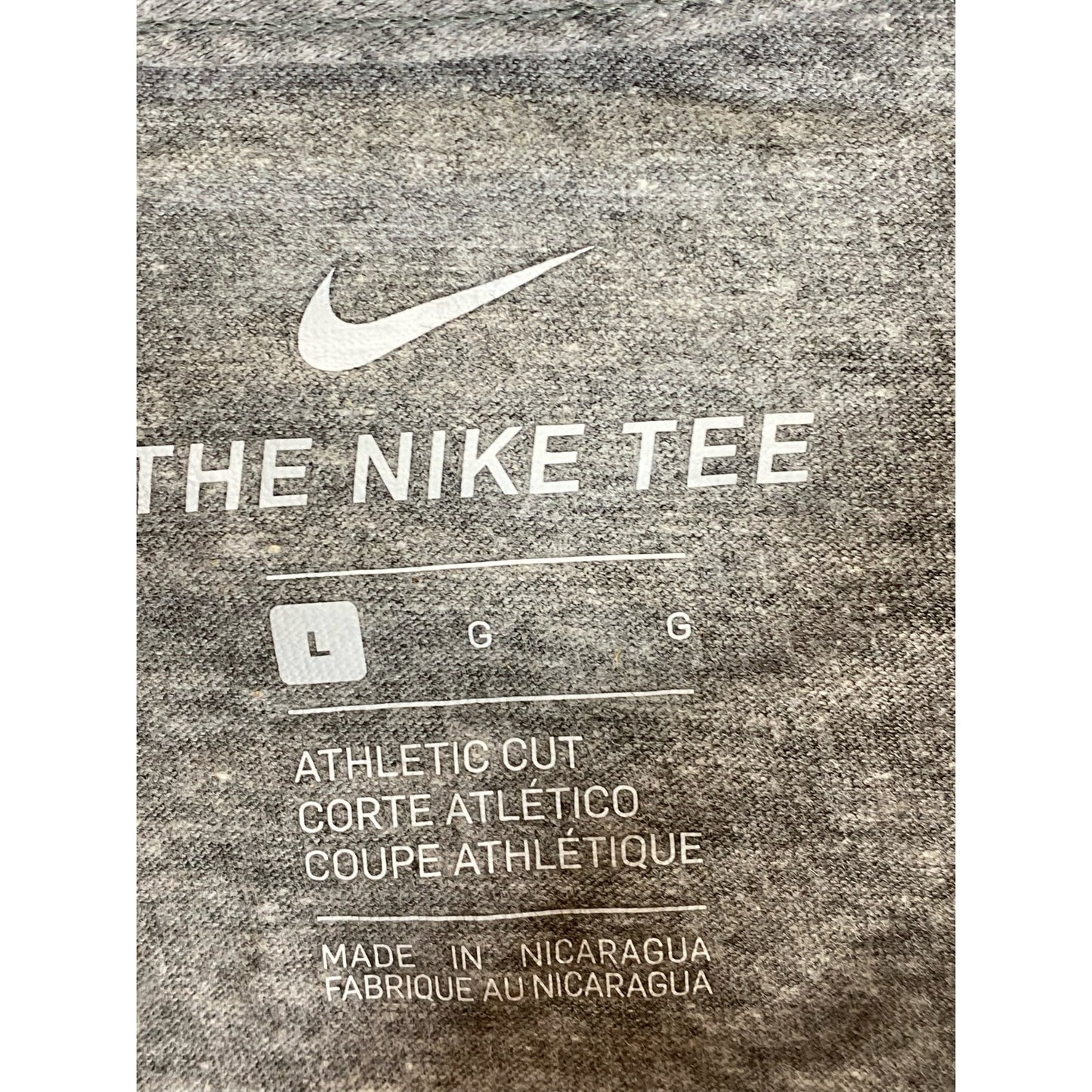 NIKE Men's Gray Crewneck Athletic-Cut Short Sleeve Shirt SZ L