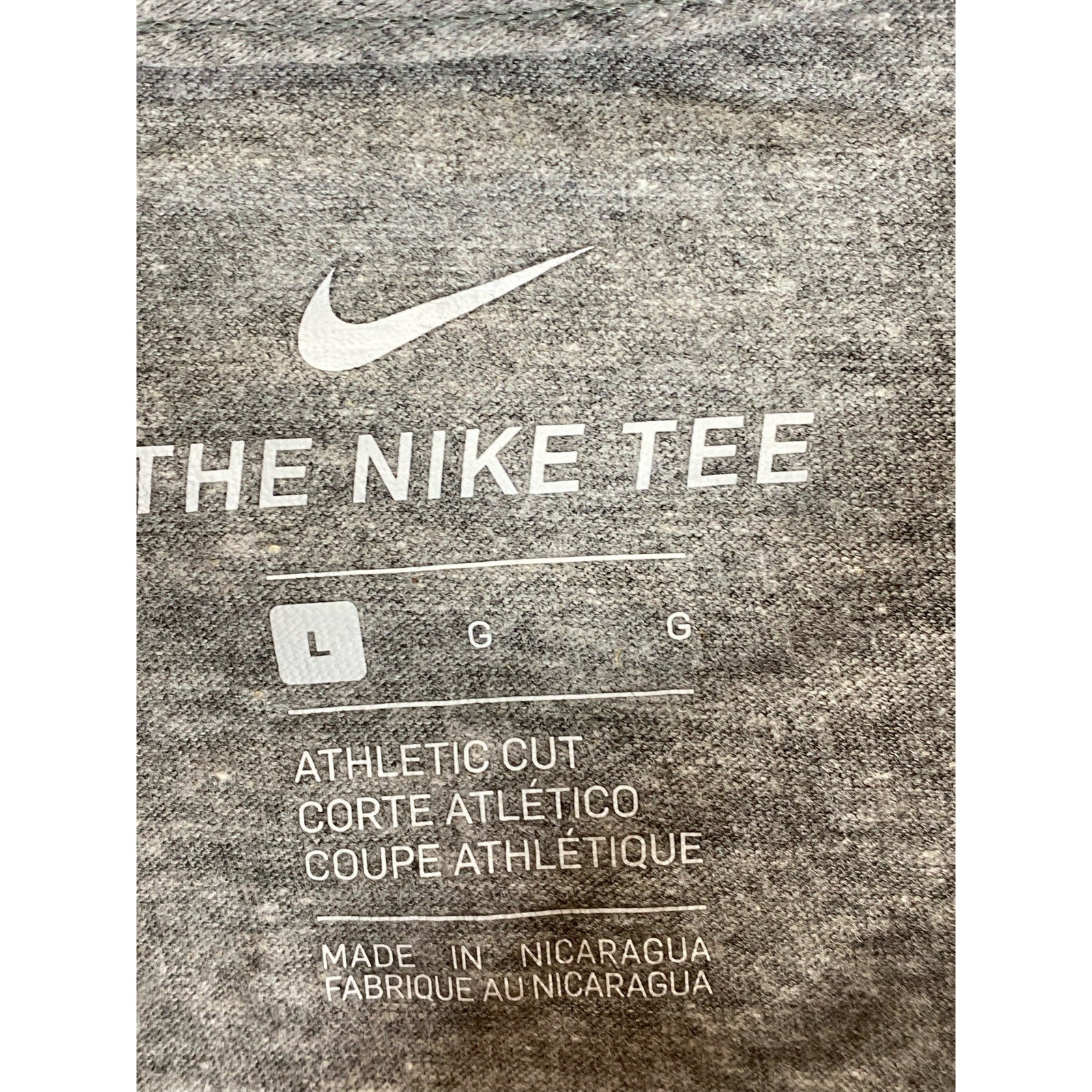 NIKE Men's Gray Crewneck Athletic-Cut Short Sleeve Shirt SZ L