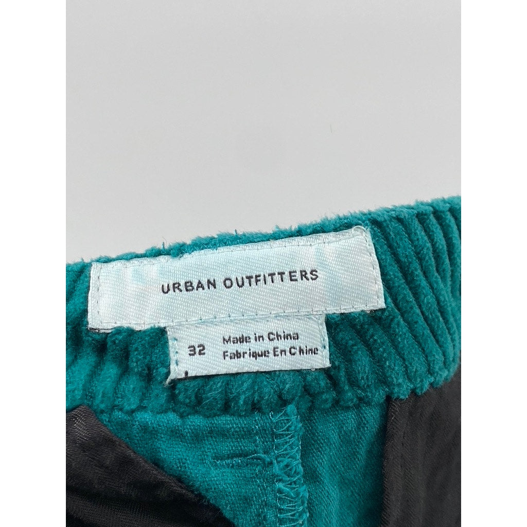 URBAN OUTFITTER Women's Emerald Green Corduroy Straight-Leg Cropped Pant SZ 32