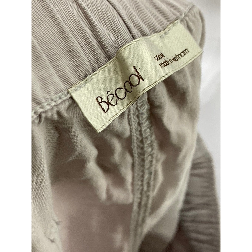 BE COOL Women's Light Gray Lightweight Drawstring The Lara Ankle Pant SZ M