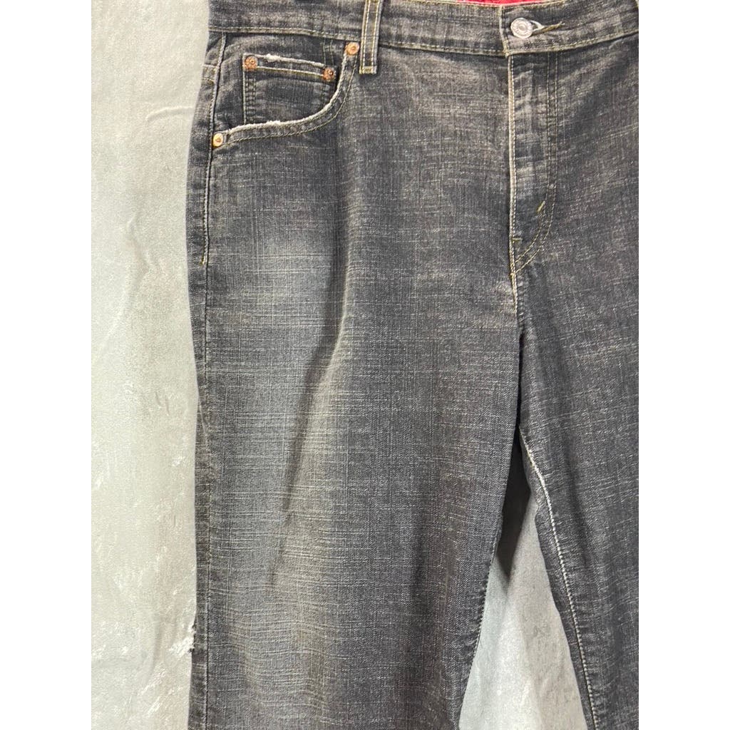 LEVI'S Women's Vintage Black Denim 505 Nouveau Straight-Leg Jeans SZ 14 M