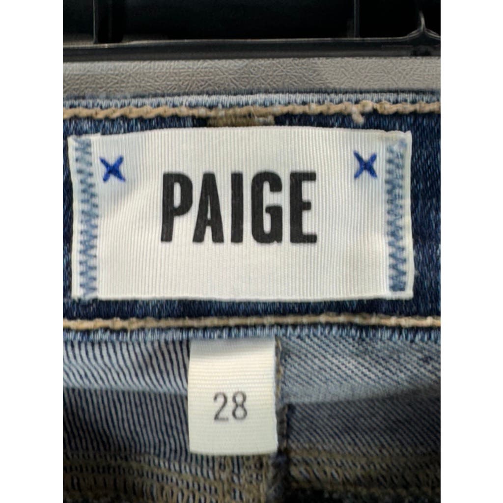 PAIGE Women's Pico High-Rise Hoxton Ankle Peg Skinny-Leg Raw-Hem Jeans SZ 28