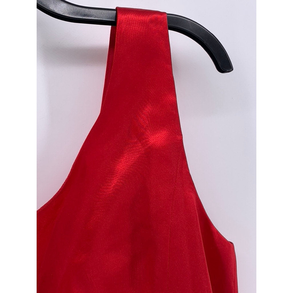 JOHN MEYER OF NORWICH Women's Red Satin-Like Scoop-Neck Tank Top SZ 12
