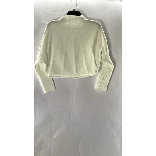 COMMENSE Women's Off-White Piping Mock-Neck Long Sleeve Knit Top SZ XS(US2)