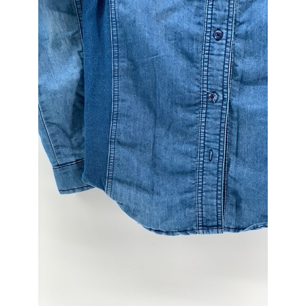 CAVALINI Women's Blue Denim Button-Up Long Sleeve Top SZ M