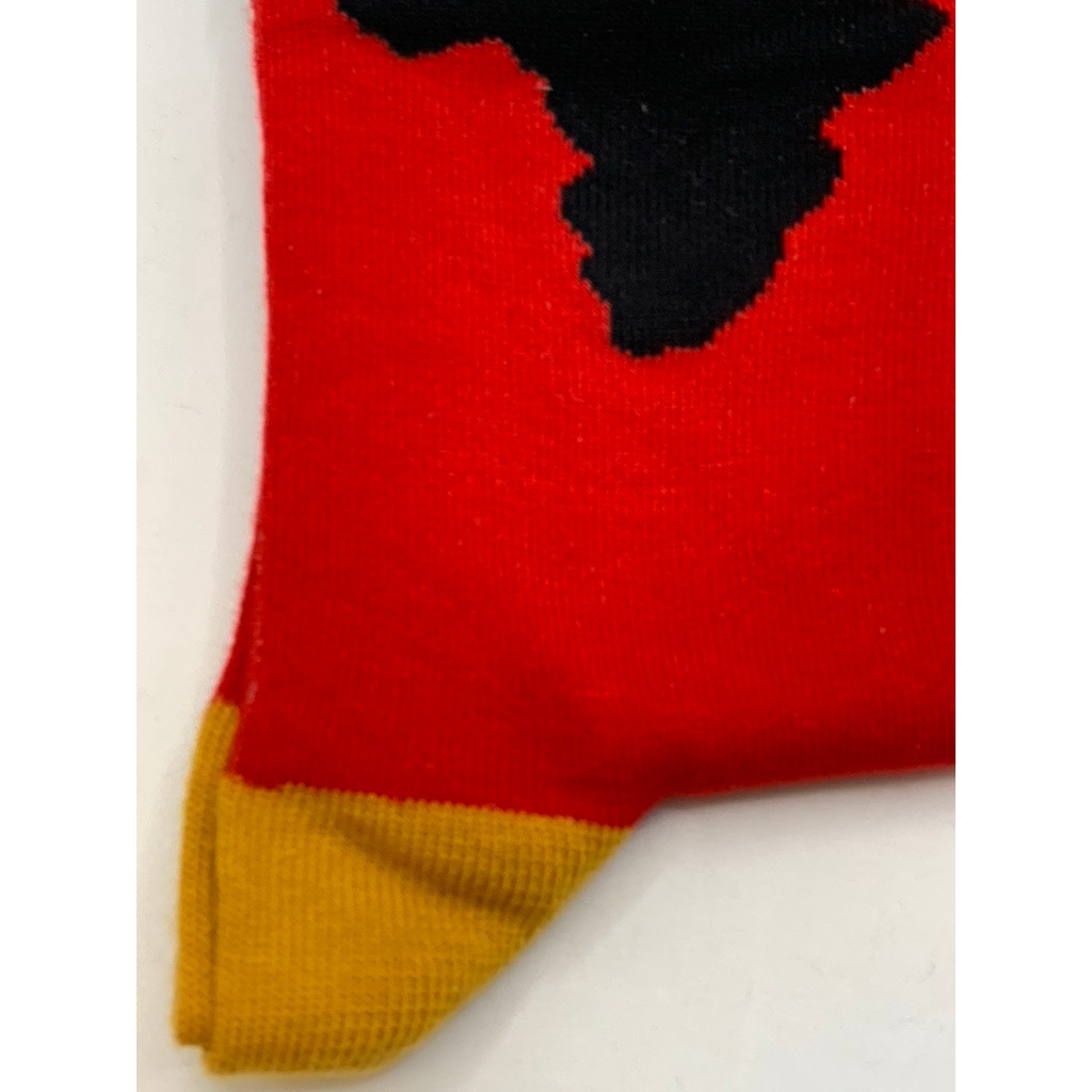 SEXY SOCKS Women's Red-Yellow Printed Bamboo Crew Socks SZ OS