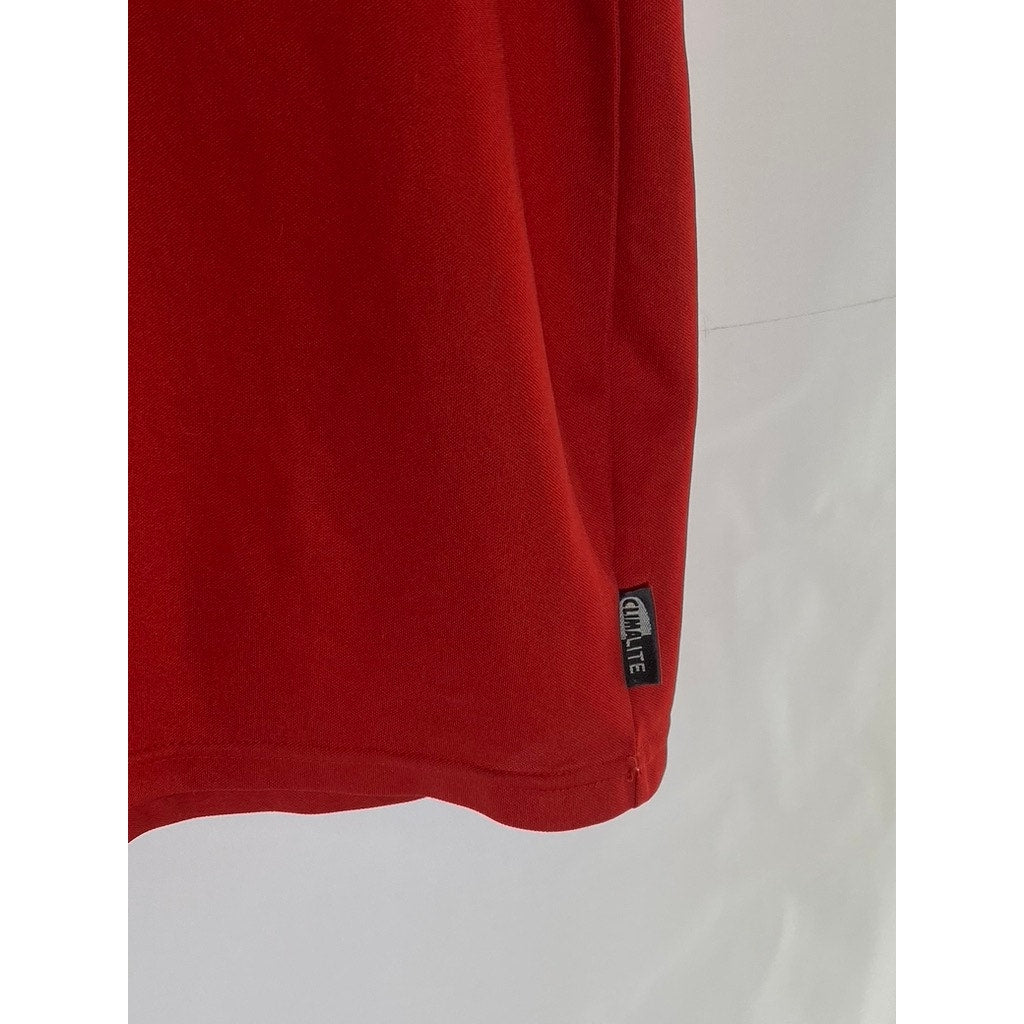 ADIDAS Men's Red-White Three-Stripe Short Sleeve Custom-Made Crewneck Jersey SZM