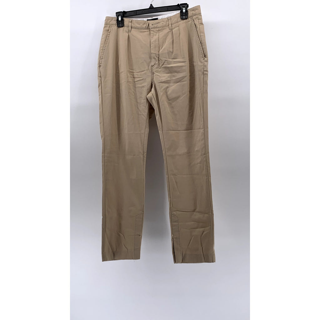 ZANEROBE Men's Tan Straight-Leg Wool-Blend Spilt Hem Pants SZ 32