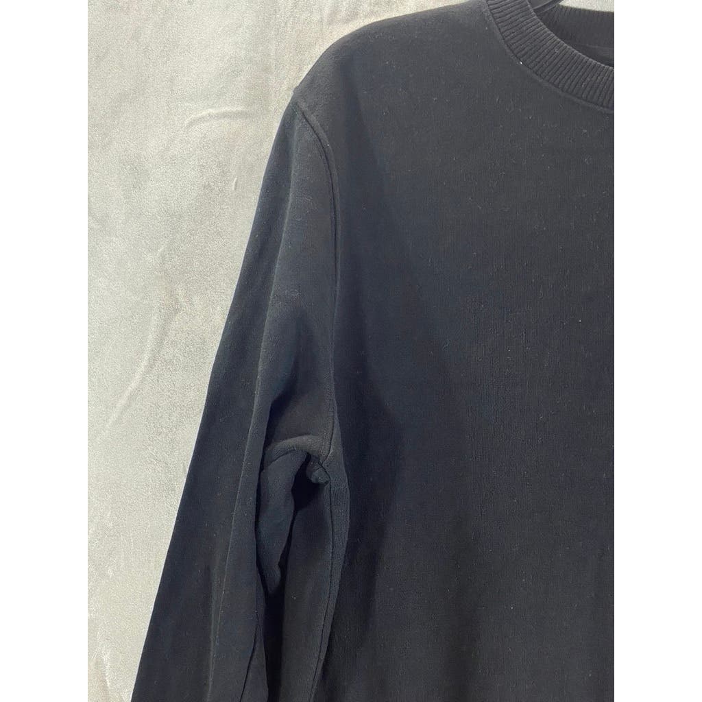 GOODFELLOW & CO Men's Black Solid Regular-Fit Crewneck Pullover Sweatshirt SZ M