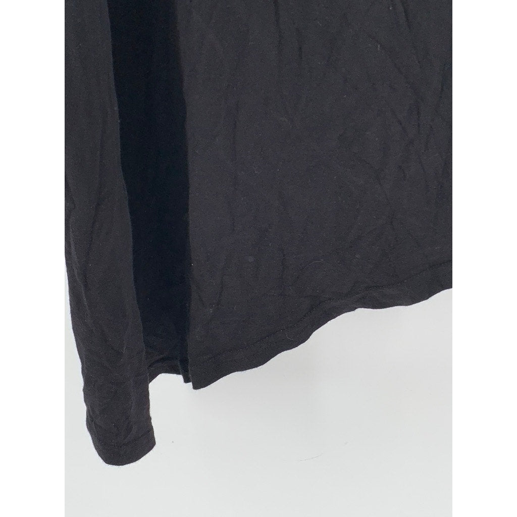 M Women's Black Cutout Shoulder Elbow Sleeve Asymmetrical Dress SZ L