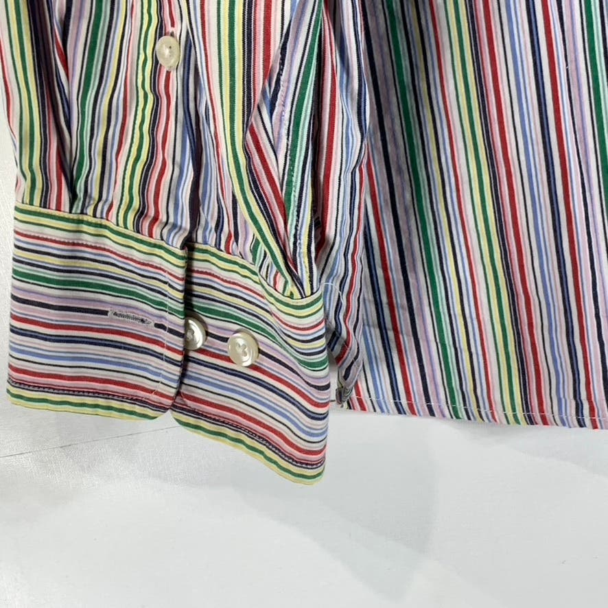 J.CREW Men's Multicolor Striped Regular-Fit Button-Up Dress Shirt SZ L(16/16.5)