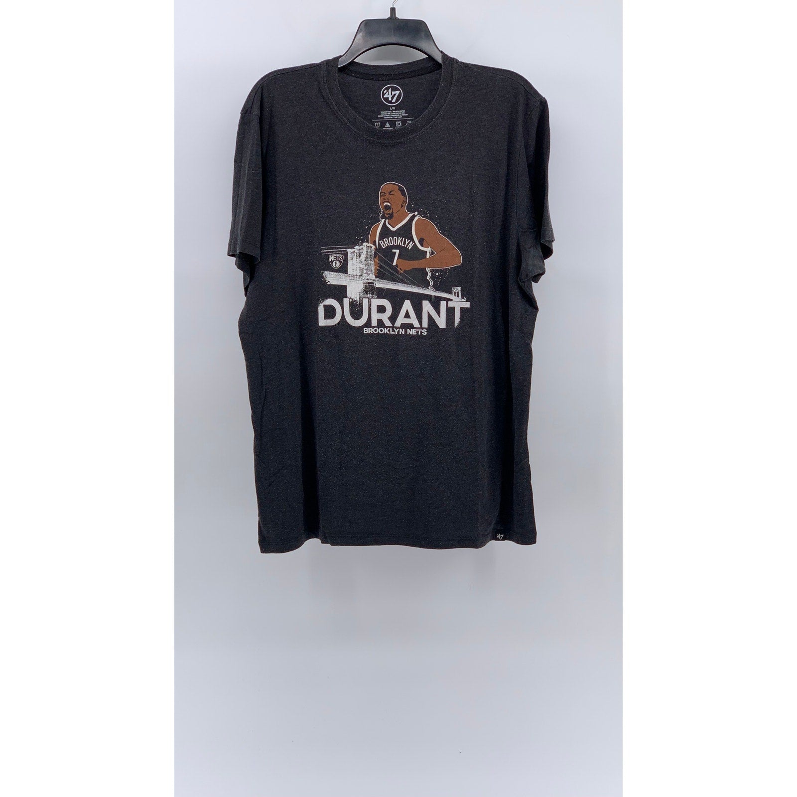 47' Men's Heathered Charcoal NBA Brooklyn Nets Kevin Durant Player T-Shirt SZ L