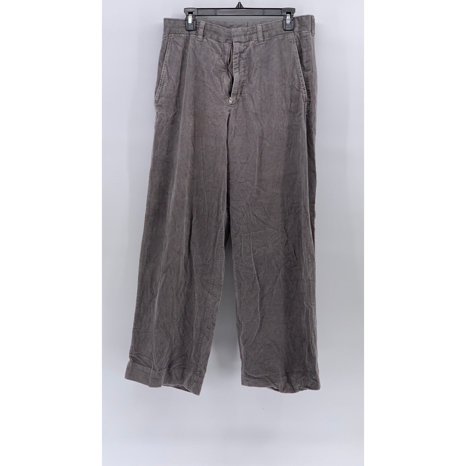COS Men's Gray Corduroy Relaxed Fit Straight-Leg Casual Pant SZ 34R