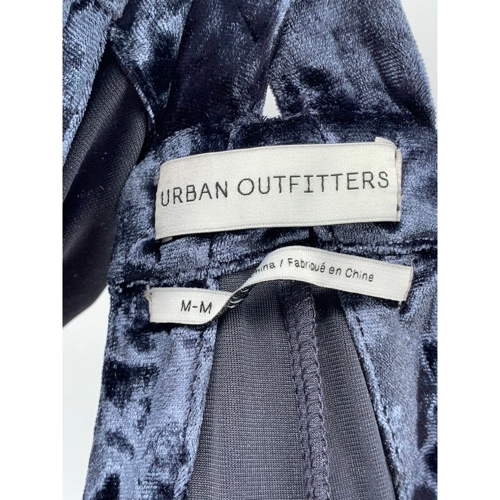 URBAN OUTFITTERS Women's Blue Crushed Velvet Overall Jumpsuit SZ M