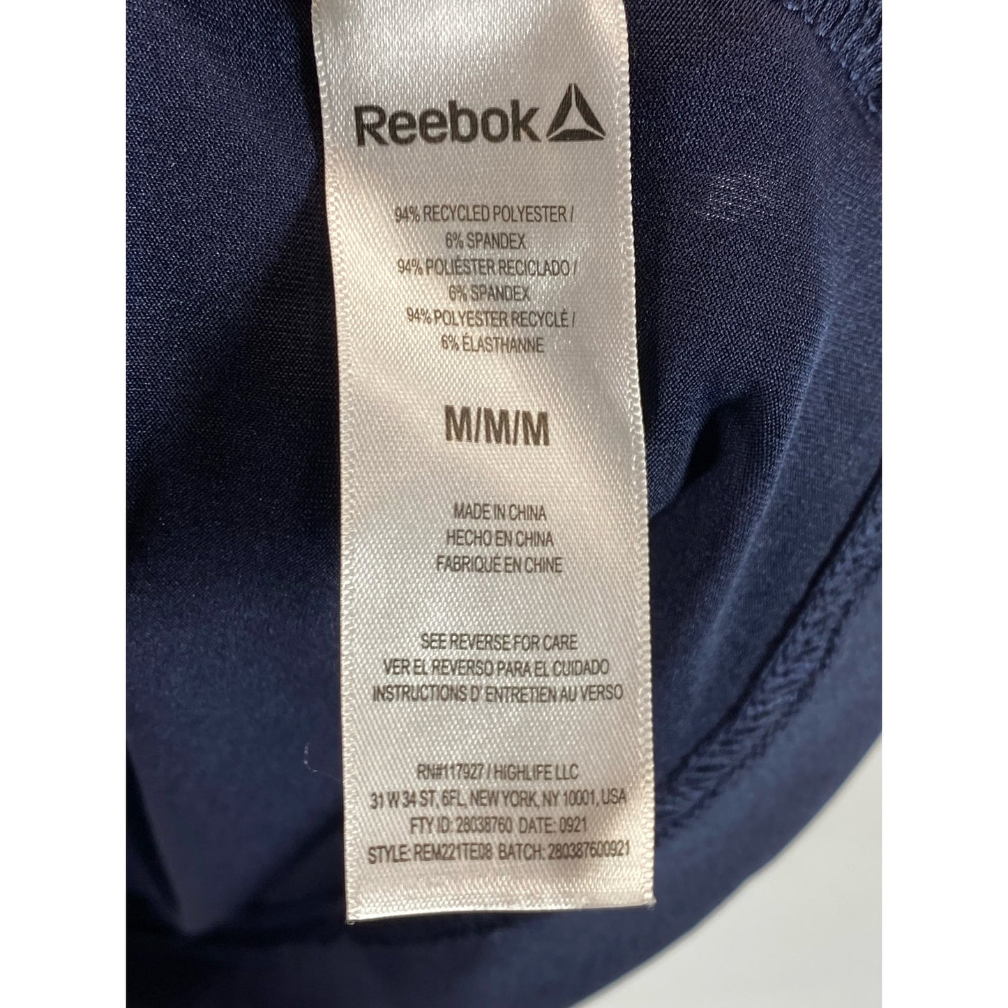 REEBOK Men's Navy/Blue Crewneck Graphic Short Sleeve Shirt SZ M