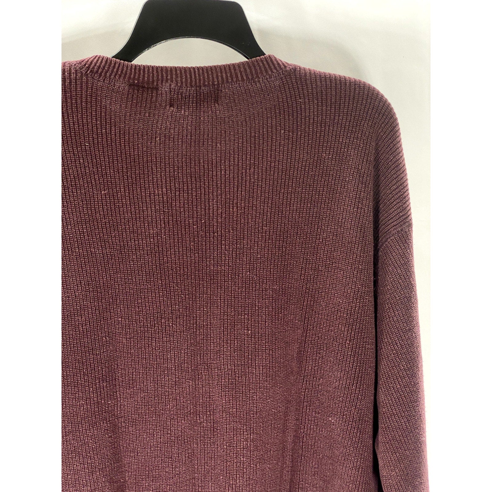 NORTHWEST TERRITORY Men's Vintage Burgundy Rib Knit Crewneck Sweater SZ XL