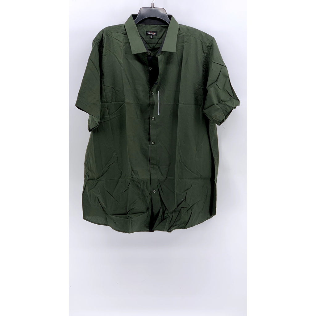 GALAXY BY HARVIC Men's Olive Slim Fit Button-Up Shirt SZ 2XL