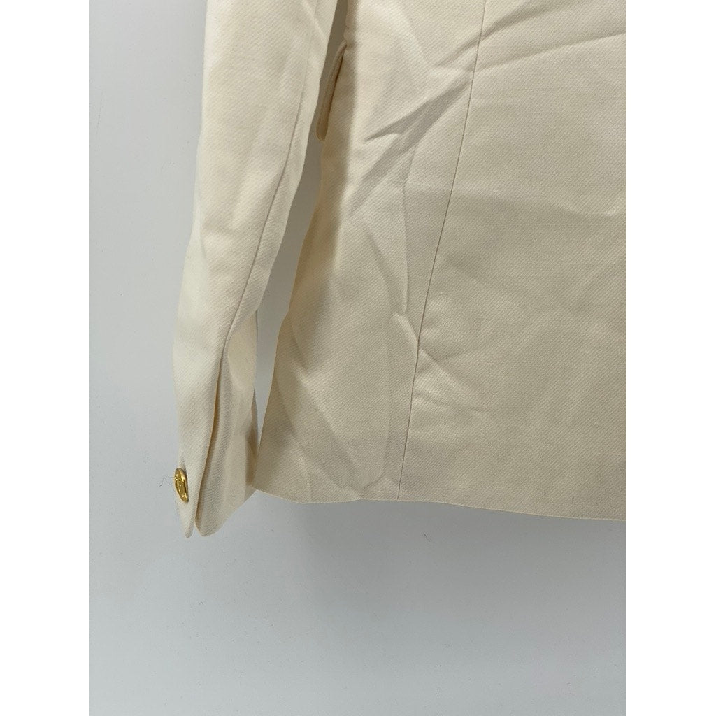 RAG & BONE Women's Beige Virgin Wool-Blend Notch Collar Long Sleeve Blazer SZ 2