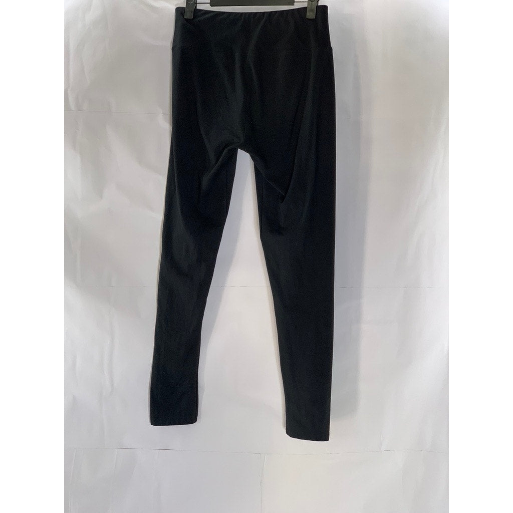 IUGA Women's Black Solid Elastic Waist Casual Leggings SZ S