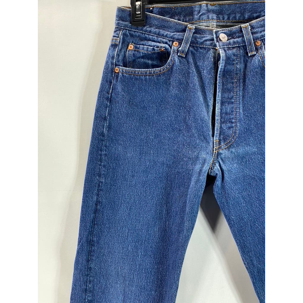 LEVI'S Men's Blue 501 Vintage Straight-Fit Five-Pocket Button-Fly Jeans SZ 31X34