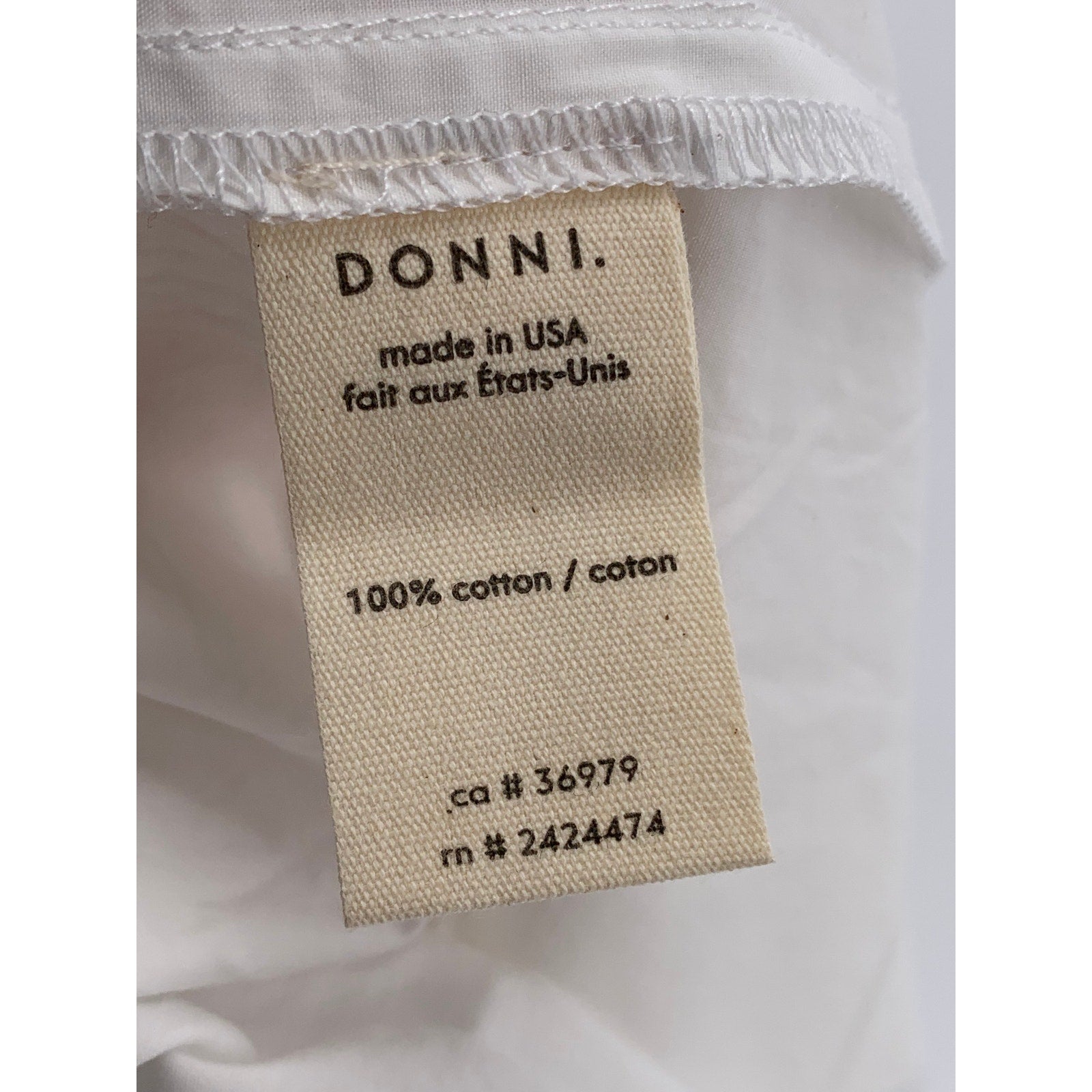 DONNI. Women’s White Drawstring Pull-On Lightweight Straight-Leg Pant SZ XXL