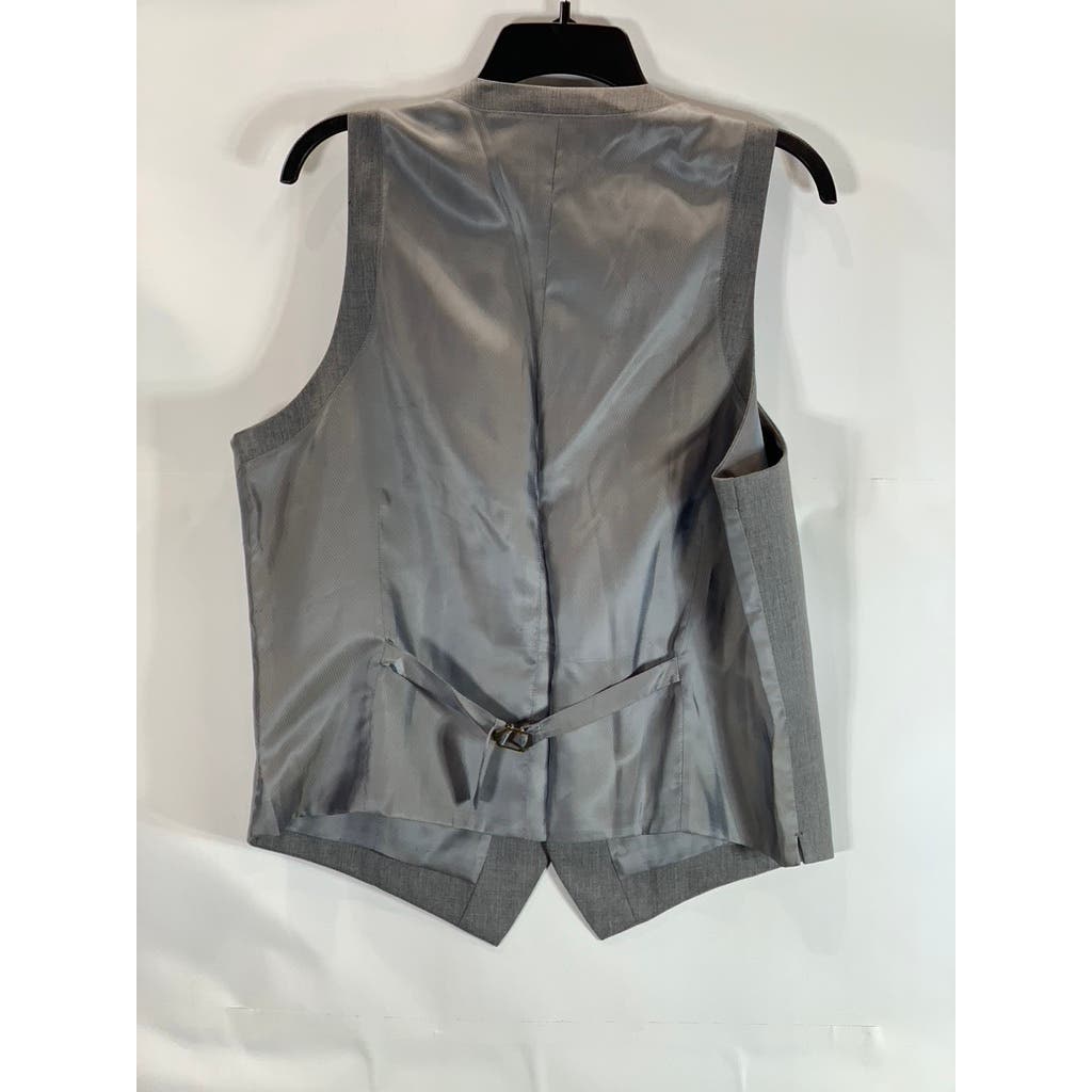 BAR III Men's Charcoal Grey Extra Slim Wool Sharkskin Suit Vest SZ 42R