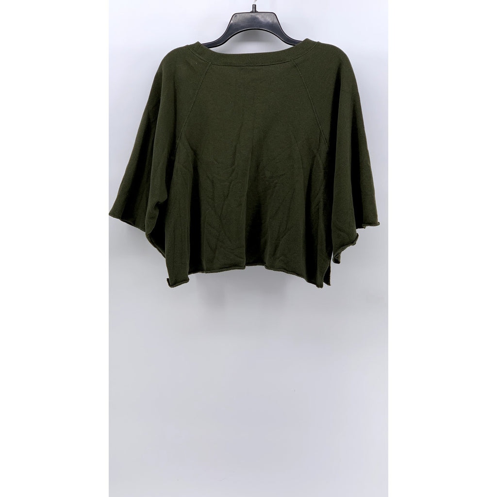 PINK By Victoria Secret Women's Olive Green Cropped Oversized Sweater SZ L