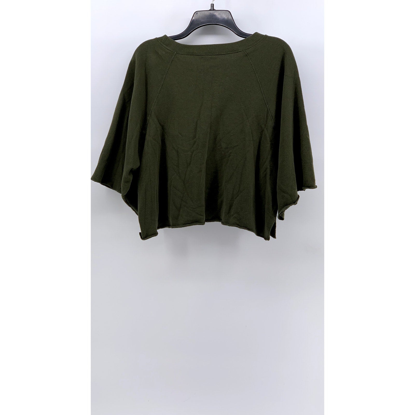 PINK By Victoria Secret Women's Olive Green Cropped Oversized Sweater SZ L