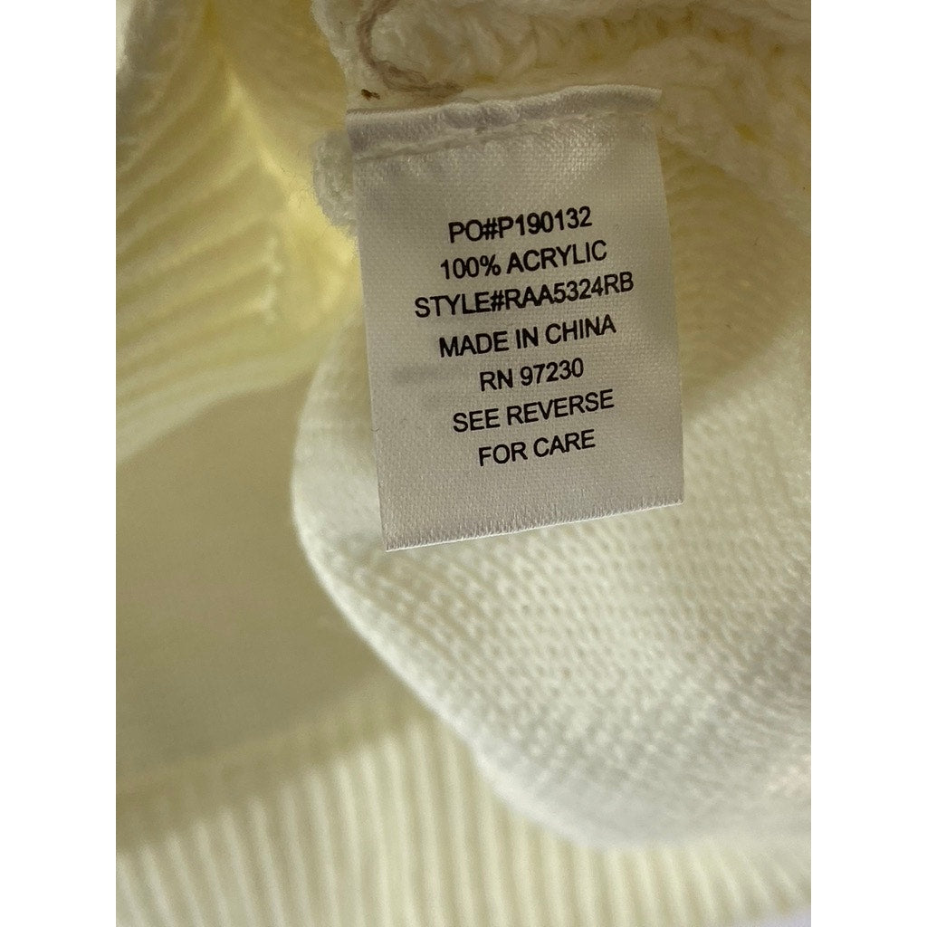 ALMOST FAMOUS Women’s Cream Cable Knit Crewneck Long Sleeve Sweater SZ L